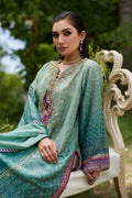 Farah Talib Aziz | Mayna Festive Prints 24 | Leisha Teal Ombre Shirt And Dupatta - House Of Hania