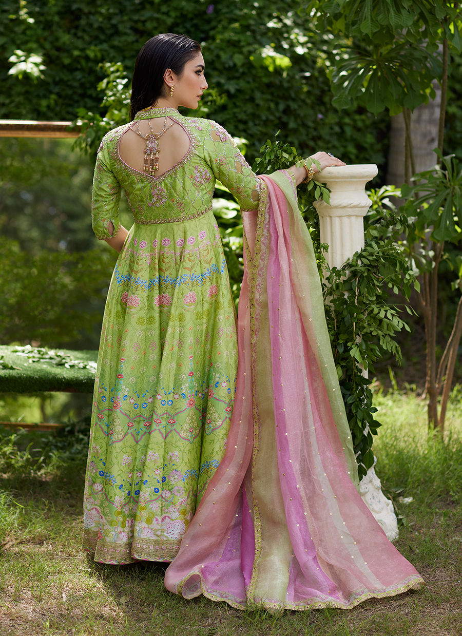 Farah Talib Aziz | Mayna Festive Prints 24 | Limees Kalidaar With Dupatta - House Of Hania