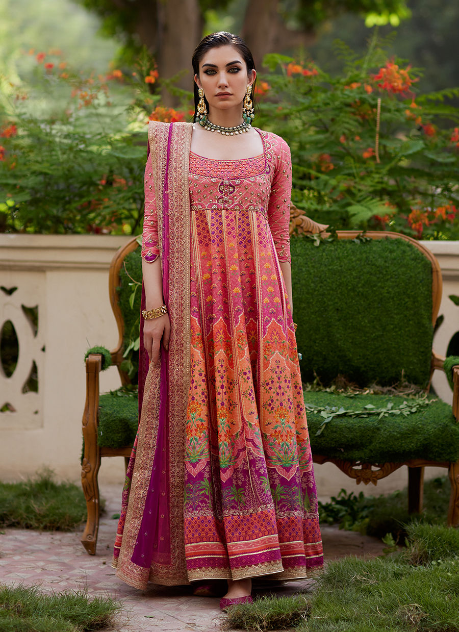 Farah Talib Aziz | Mayna Festive Prints 24 | Noorie Kalidaar And Dupatta - House Of Hania