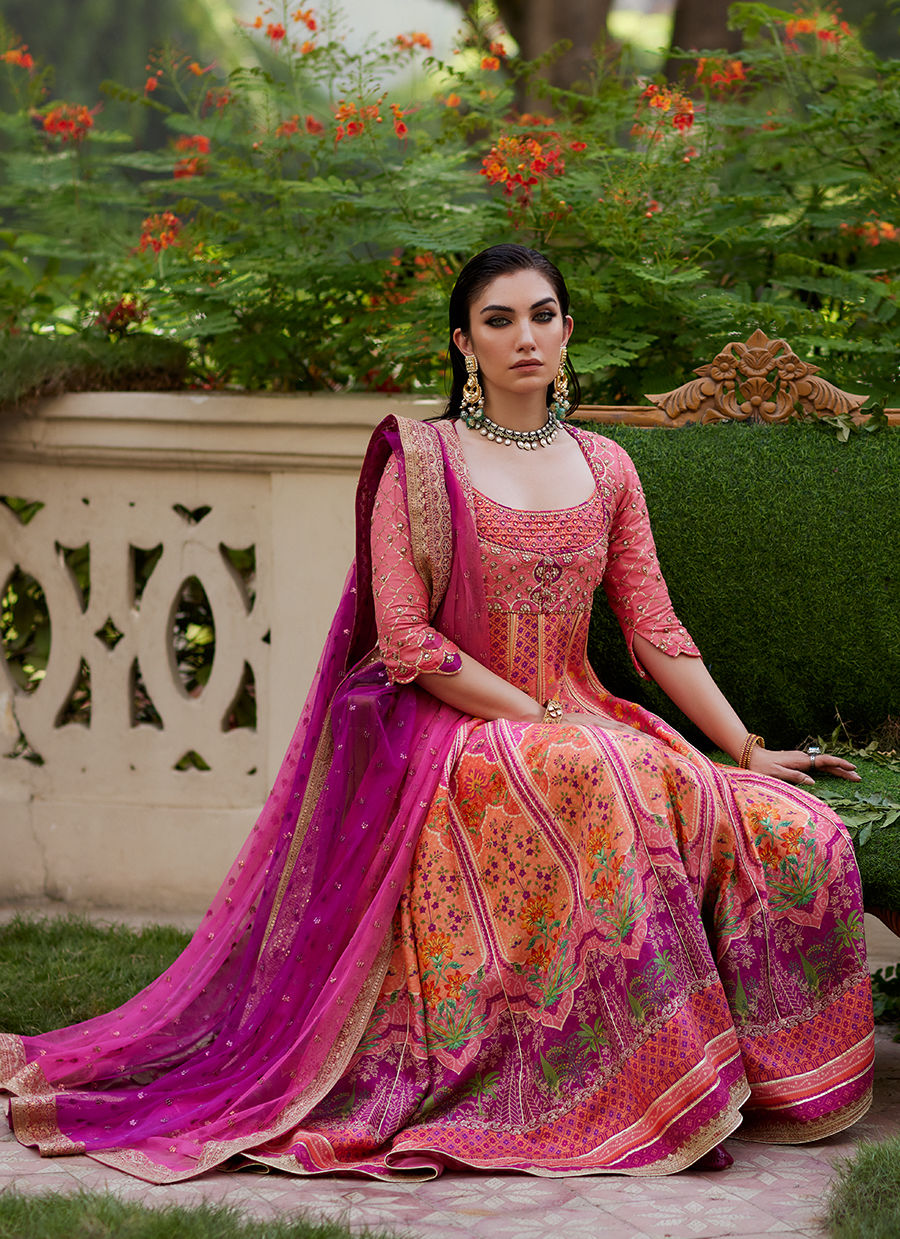 Farah Talib Aziz | Mayna Festive Prints 24 | Noorie Kalidaar And Dupatta - House Of Hania