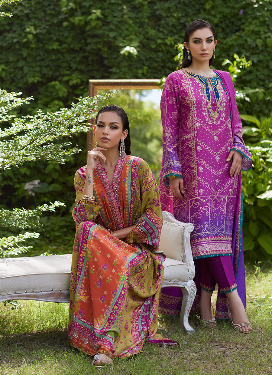 Farah Talib Aziz | Mayna Festive Prints 24 | Qailah Kaftan - House Of Hania