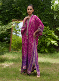 Farah Talib Aziz | Mayna Festive Prints 24 | Zahli Magenta Ombre Kaftan - House Of Hania