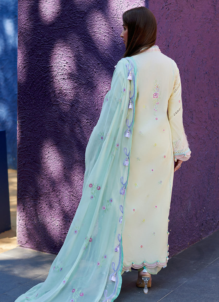 Farah Talib Aziz | Suay Lawn 24 | VAIA YELLOW - House Of Hania