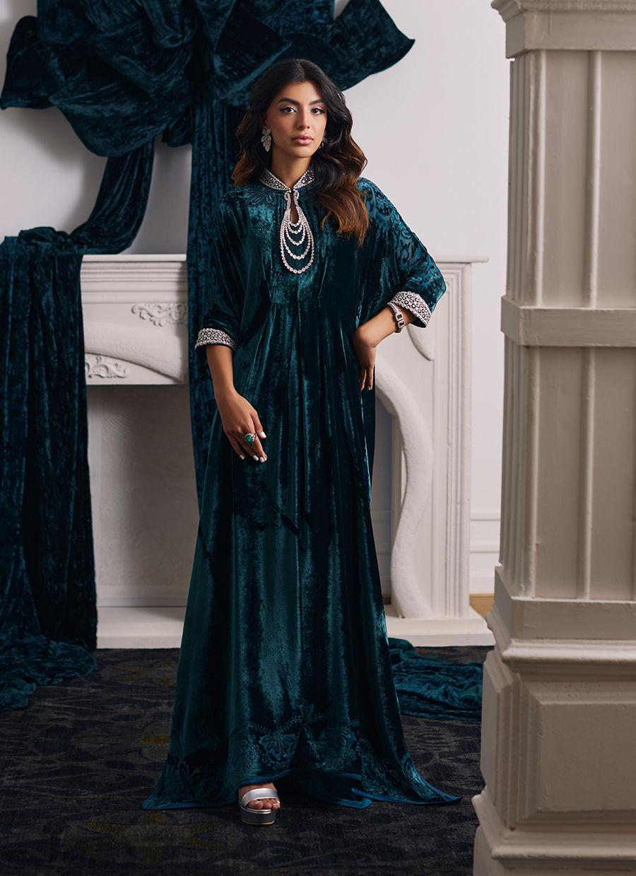 Farah Talib Aziz | Velvets The After Party | ALITA EMERALD KAFTAN - House Of Hania