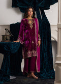 Farah Talib Aziz | Velvets The After Party | EMILI VELVET SHIRT AND DUPATTA - House Of Hania