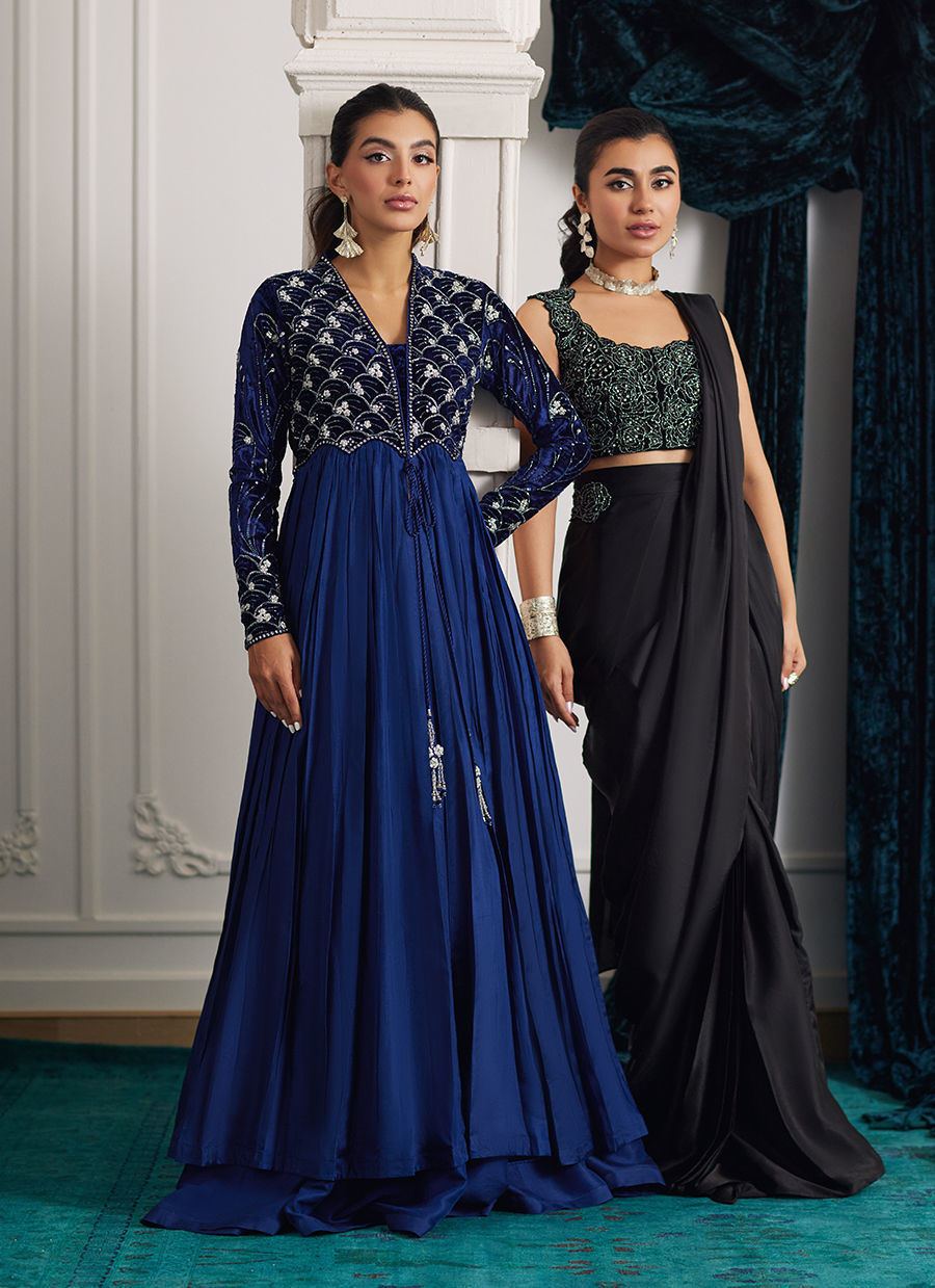 Farah Talib Aziz | Velvets The After Party | KISMET PERSIAN BLUE KALIDAAR - House Of Hania