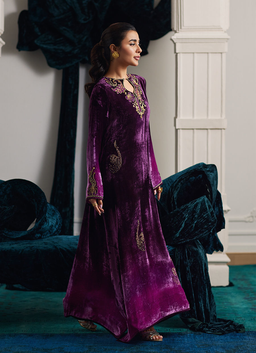 Farah Talib Aziz | Velvets The After Party | NIA OMBRE VELVET KAFTAN - House Of Hania