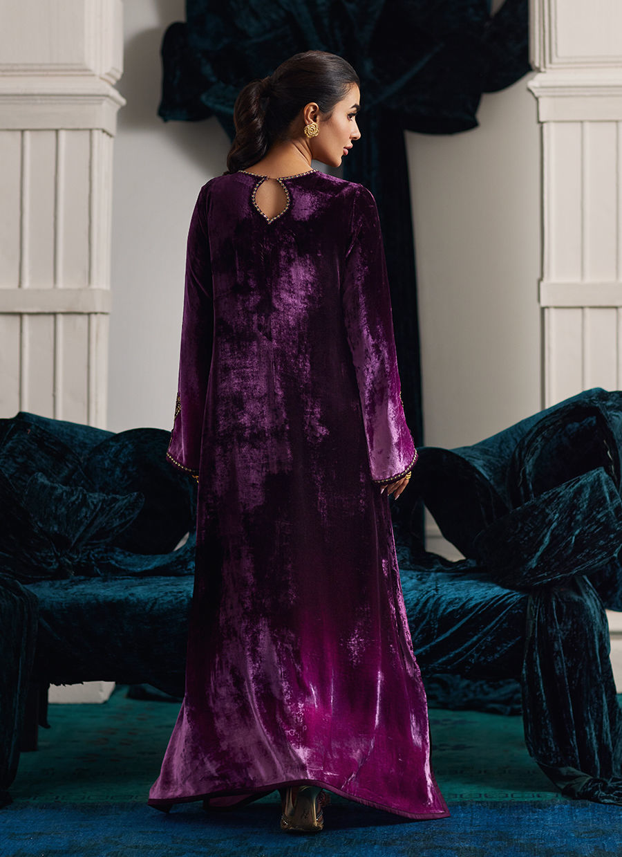 Farah Talib Aziz | Velvets The After Party | NIA OMBRE VELVET KAFTAN - House Of Hania