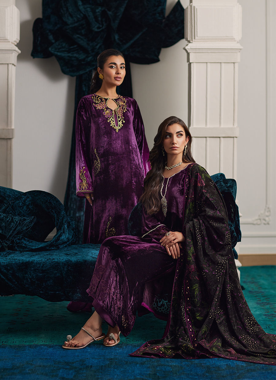 Farah Talib Aziz | Velvets The After Party | NIA OMBRE VELVET KAFTAN - House Of Hania