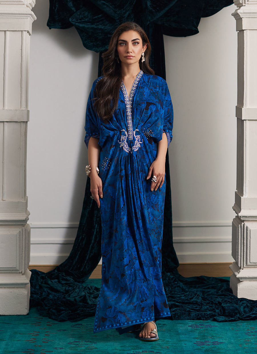 Farah Talib Aziz | Velvets The After Party | ROZ SAPPHIRE KAFTAN - House Of Hania
