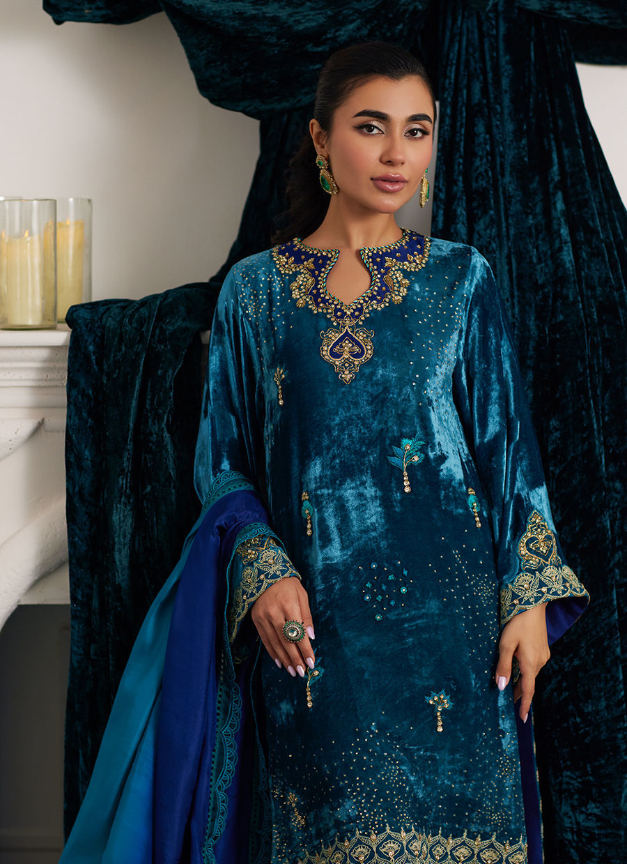 Farah Talib Aziz | Velvets The After Party | STIXX SHIRT AND DUPATTA - House Of Hania