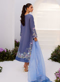 Farah Talib Aziz | Zaza Luxe Pret 24 | ALO BLUE EMBROIDERED SHIRT AND DUPATTA - House Of Hania