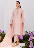Farah Talib Aziz | Zaza Luxe Pret 24 | BEBE BLUSH PINK EMBELLISHED RAW SILK KURTA SHIRT AND DUPATTA - House Of Hania