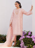 Farah Talib Aziz | Zaza Luxe Pret 24 | BEBE BLUSH PINK EMBELLISHED RAW SILK KURTA SHIRT AND DUPATTA - House Of Hania