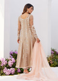 Farah Talib Aziz | Zaza Luxe Pret 24 | CHARLENE SAND EMBROIDERED KALIDAAR WITH DUPATTA - House Of Hania