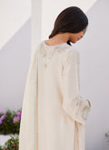 Farah Talib Aziz | Zaza Luxe Pret 24 | LYA IVORY EMBELLISHED RAW SILK SHIRT AND DUPATTA - House Of Hania