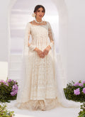 Farah Talib Aziz | Zaza Luxe Pret 24 | MAELLE IVORY EMBROIDERED AND EMBELLISHED KALIDAAR - House Of Hania