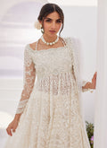 Farah Talib Aziz | Zaza Luxe Pret 24 | MAELLE IVORY EMBROIDERED AND EMBELLISHED KALIDAAR - House Of Hania