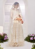 Farah Talib Aziz | Zaza Luxe Pret 24 | MAELLE IVORY EMBROIDERED AND EMBELLISHED KALIDAAR - House Of Hania