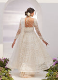 Farah Talib Aziz | Zaza Luxe Pret 24 | MAELLE IVORY EMBROIDERED AND EMBELLISHED KALIDAAR - House Of Hania