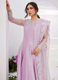 Farah Talib Aziz | Zaza Luxe Pret 24 | MANON LILAC EMBELLISHED RAW SILK KALIDAAR - House Of Hania