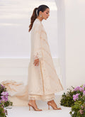 Farah Talib Aziz | Zaza Luxe Pret 24 | TISELE IVORY PLEATED RAW SILK SHIRT AND DUPATTA - House Of Hania