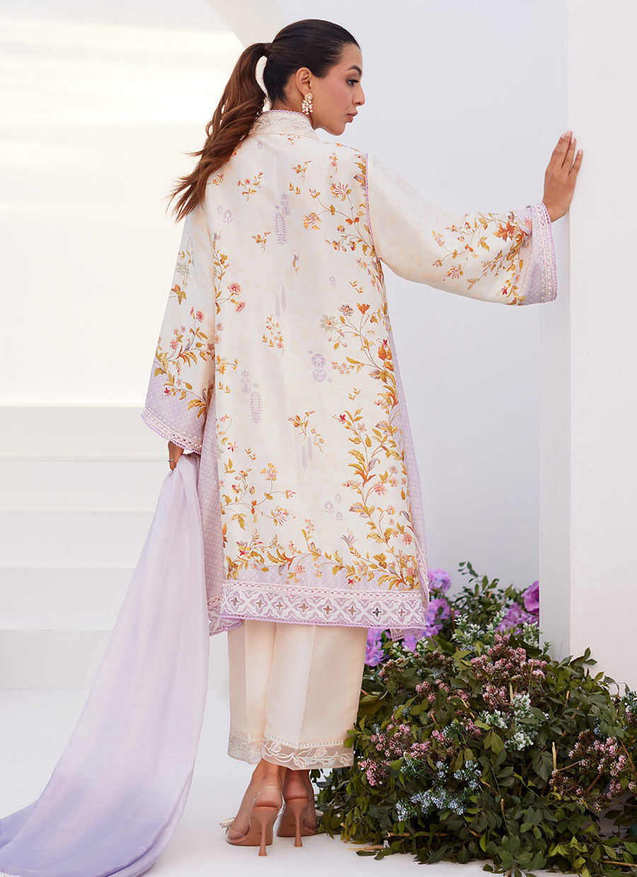 Farah Talib Aziz | Zaza Prints 24 | AMETHYST TRELLIS SHIRT AND DUPATTA - House Of Hania