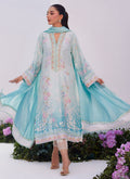 Farah Talib Aziz | Zaza Prints 24 | CYAN OMBRE SHIRT AND DUPATTA - House Of Hania