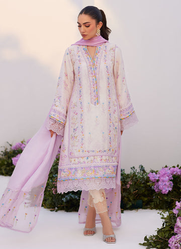 Farah Talib Aziz | Zaza Prints 24 | HEATHER LAVENDER SHIRT AND DUPATTA - House Of Hania