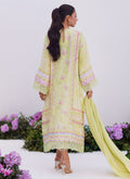Farah Talib Aziz | Zaza Prints 24 | KELLY LIME SHIRT AND DUPATTA - House Of Hania