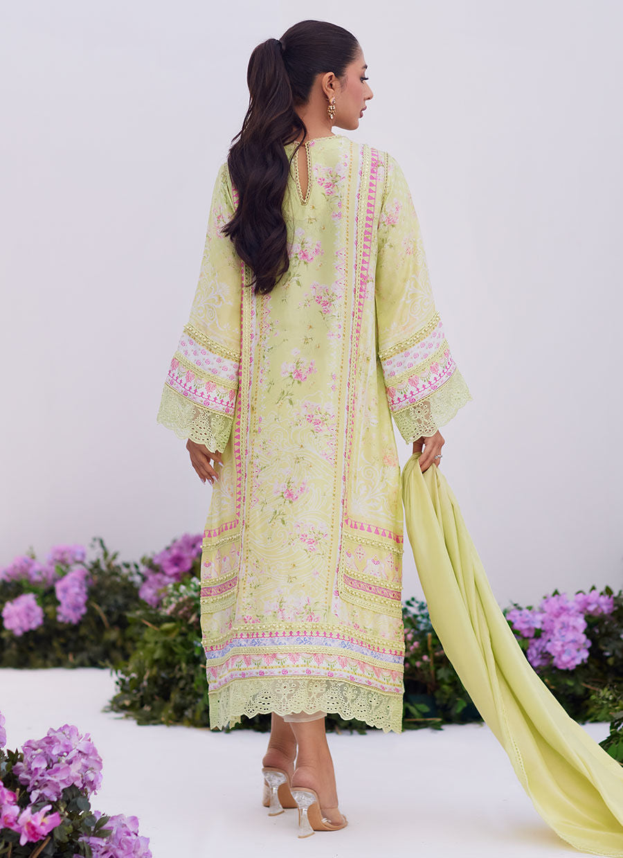Farah Talib Aziz | Zaza Prints 24 | KELLY LIME SHIRT AND DUPATTA - House Of Hania