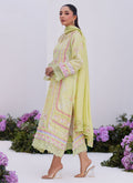 Farah Talib Aziz | Zaza Prints 24 | KELLY LIME SHIRT AND DUPATTA - House Of Hania