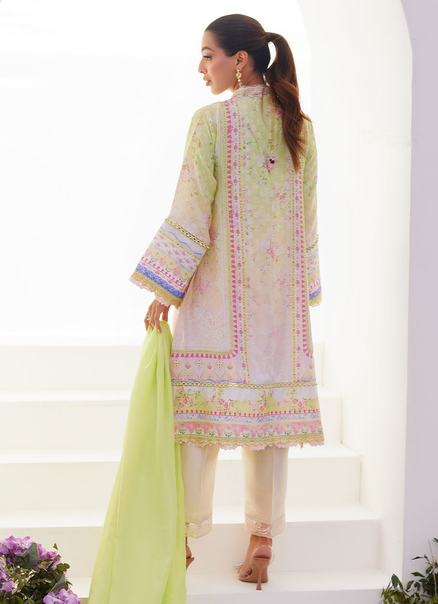 Farah Talib Aziz | Zaza Prints 24 | PEAR OMBRE SHIRT AND DUPATTA - House Of Hania