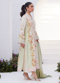 Farah Talib Aziz | Zaza Prints 24 | SAGE TRELLIS SHIRT AND DUPATTA - House Of Hania
