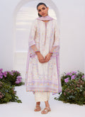 Farah Talib Aziz | Zaza Prints 24 | THISTLE LILAC SHIRT AND DUPATTA - House Of Hania
