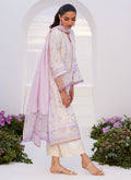 Farah Talib Aziz | Zaza Prints 24 | THISTLE LILAC SHIRT AND DUPATTA - House Of Hania