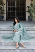 Farasha | Bahaar Embroidered Lawn | Aqua Pearl - House Of Hania
