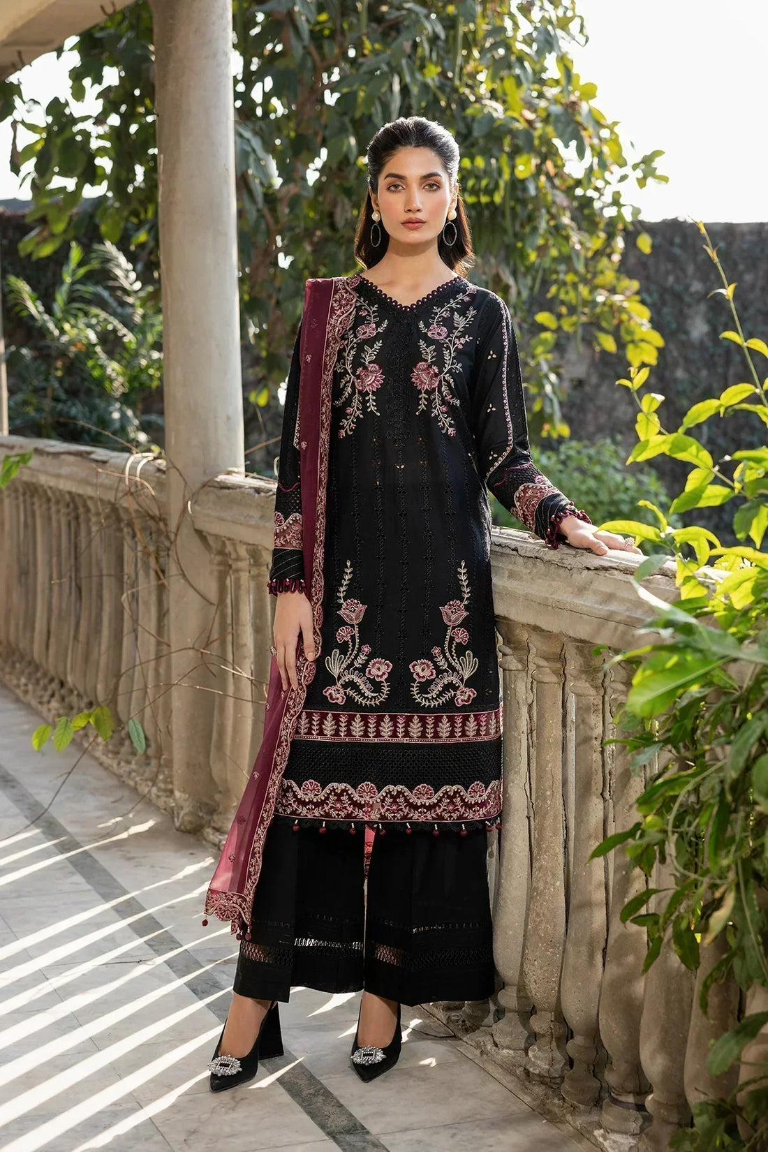 Farasha | Bahaar Embroidered Lawn | Twilight Bloom - House Of Hania