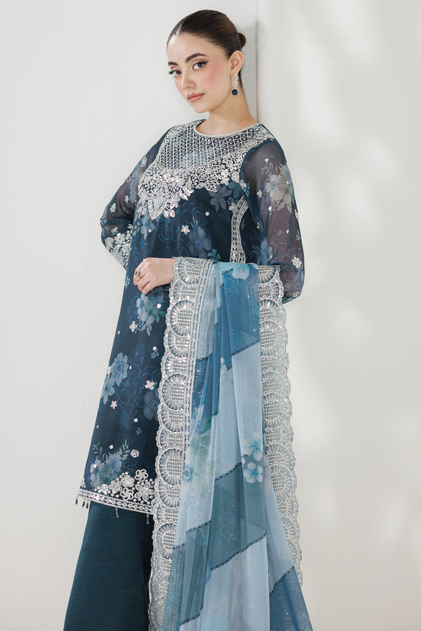 Farasha | Fiorella Formals'26 | Misty Teal - House Of Hania