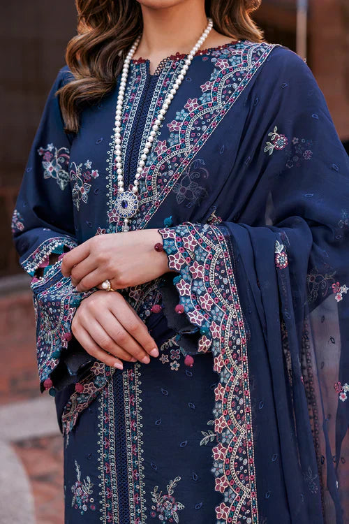 Farasha | Kaavish Lawn 24 | DEEP SAPPHIRE - House Of Hania