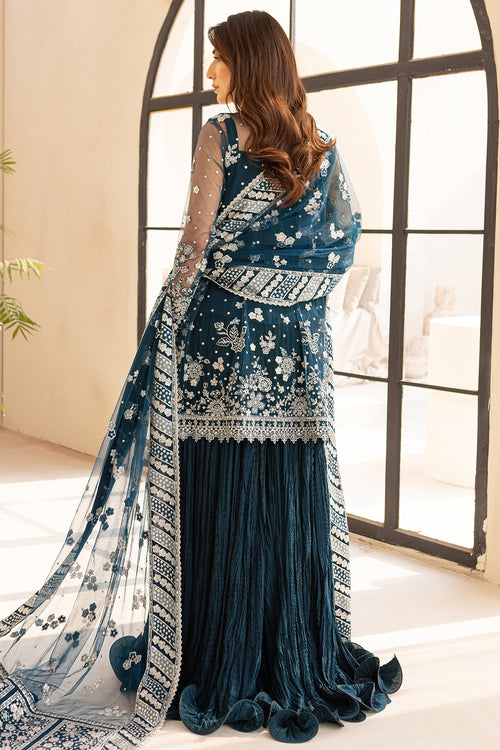 Farasha | Lu Zella Premium Formals 25 | Teal Drizzle - House Of Hania
