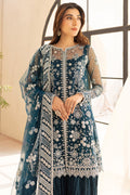 Farasha | Lu Zella Premium Formals 25 | Teal Drizzle - House Of Hania