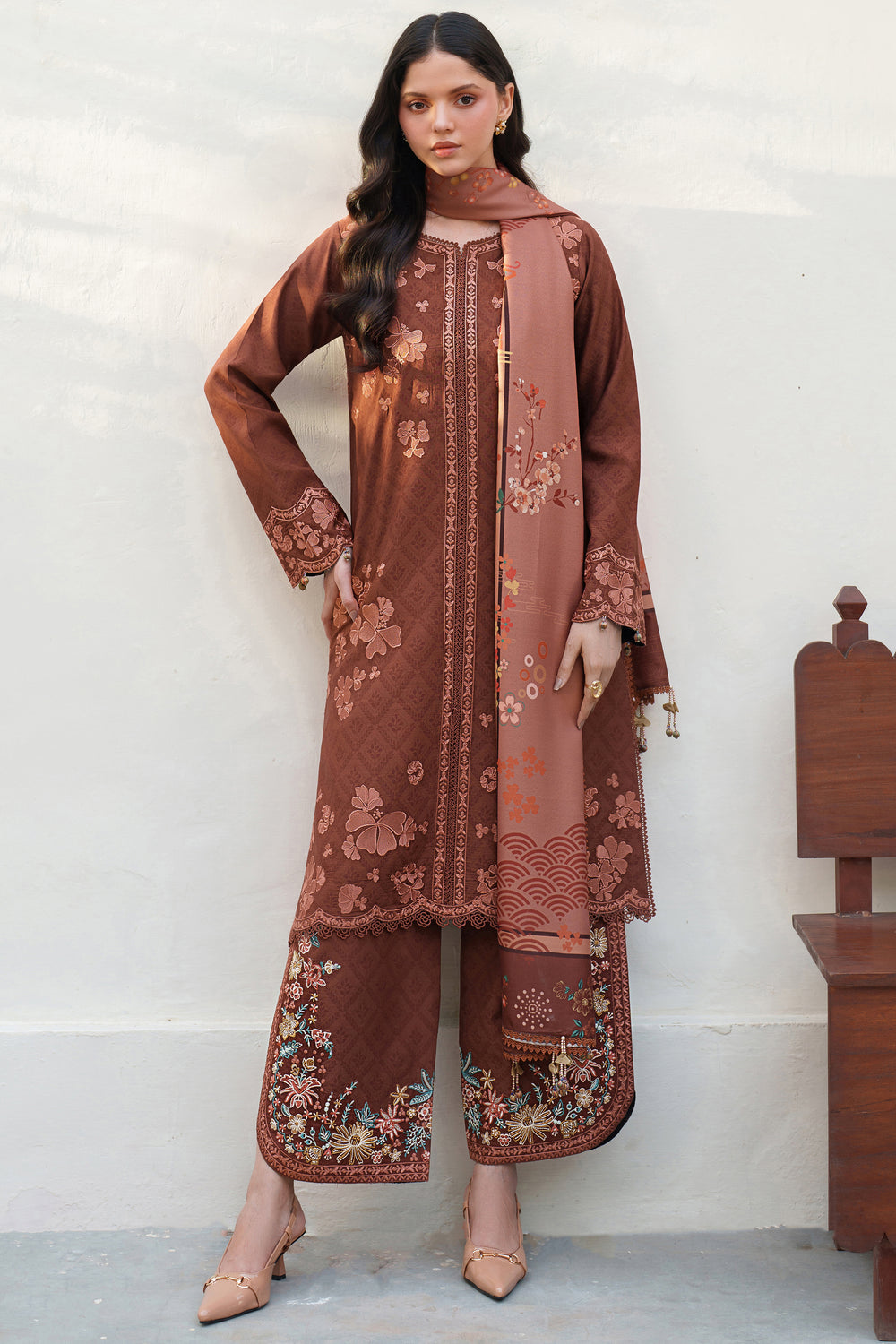 Farasha | Meline Premium Viscose 25 | Brown Clay - House Of Hania