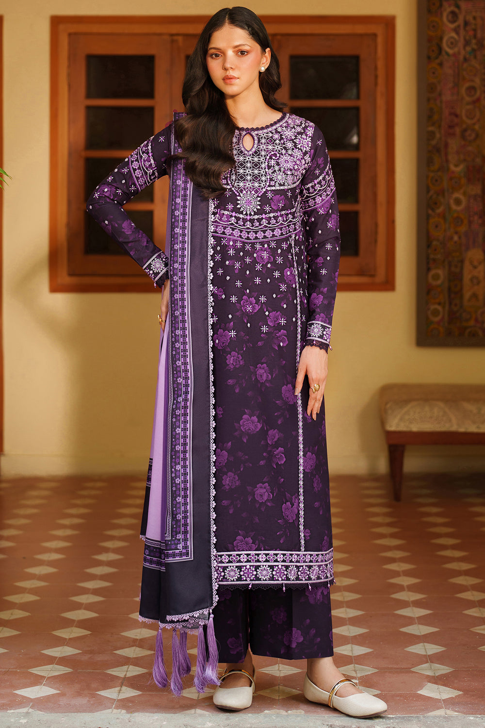Farasha | Meline Premium Viscose 25 | Plum Powder - House Of Hania