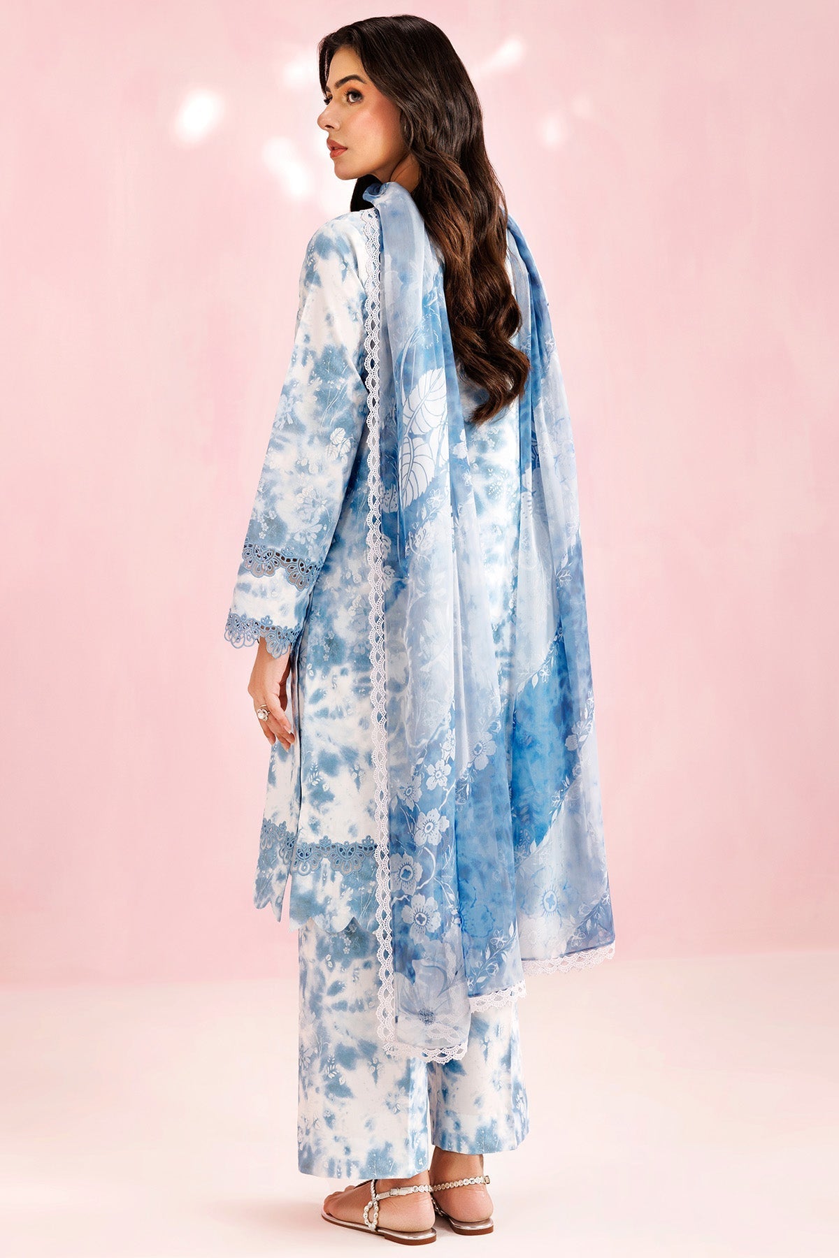 Farasha | Printed Essentials’26 |Aqua Veil - House Of Hania