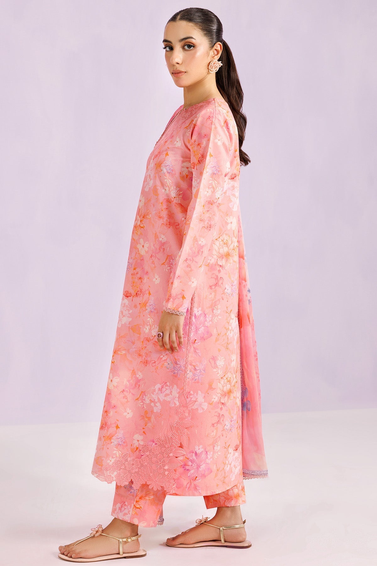 Farasha | Printed Essentials’26 | Blush Satin - House Of Hania