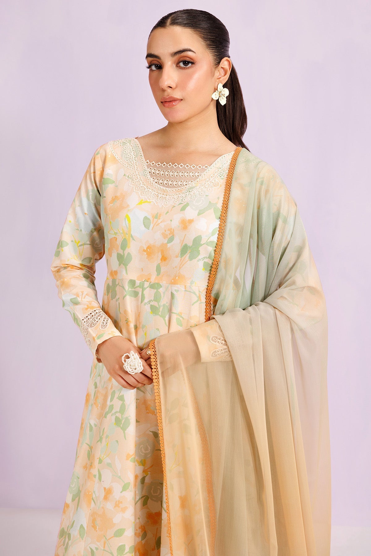 Farasha | Printed Essentials’26 | Cream Sparkle - House Of Hania
