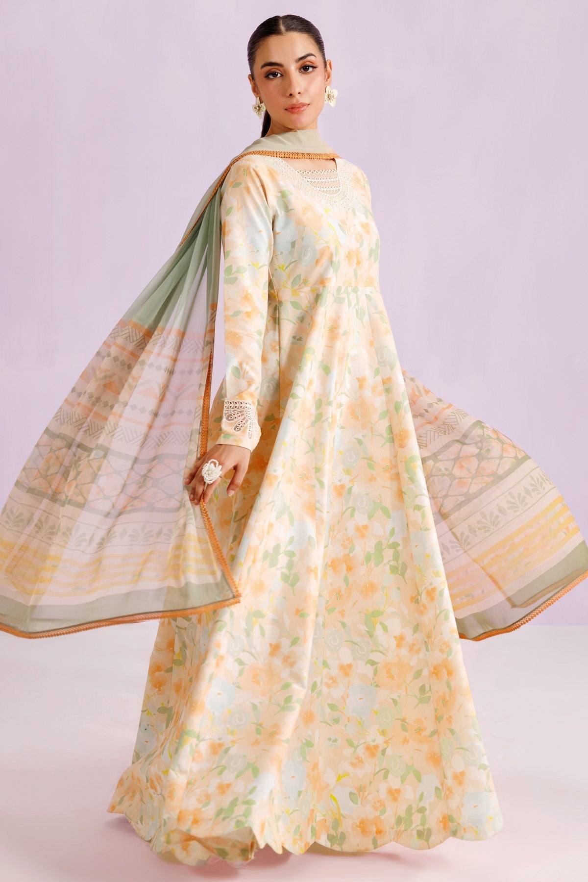 Farasha | Printed Essentials’26 | Cream Sparkle - House Of Hania
