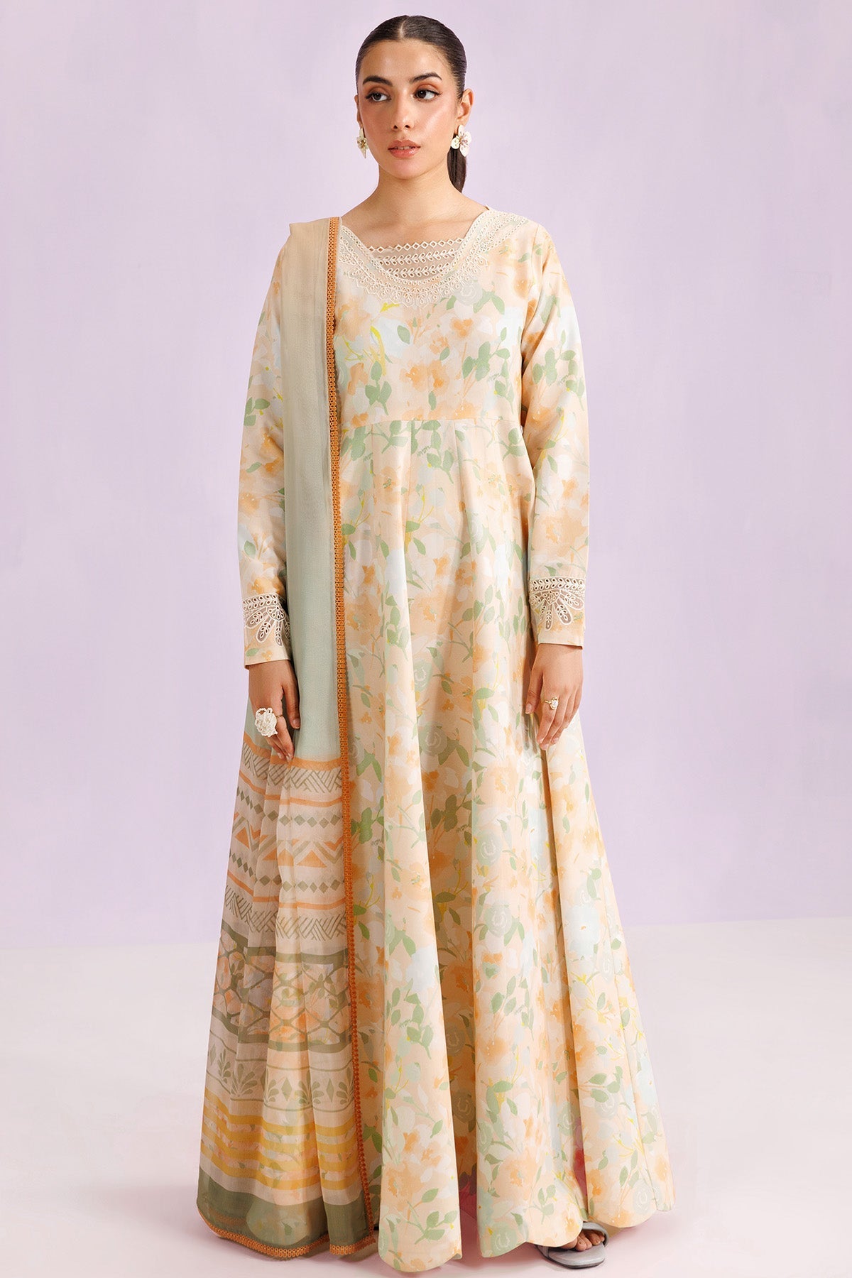 Farasha | Printed Essentials’26 | Cream Sparkle - House Of Hania