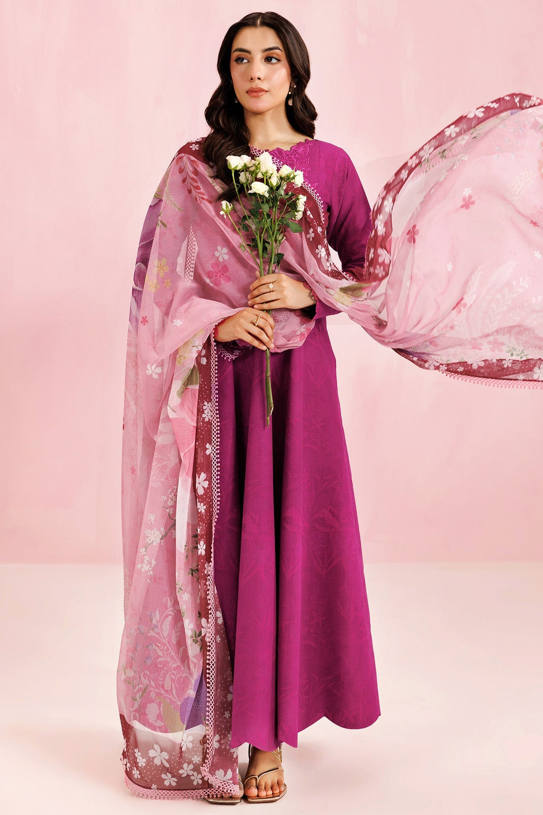 Farasha | Printed Essentials’26 | Fuchsia Rose - House Of Hania